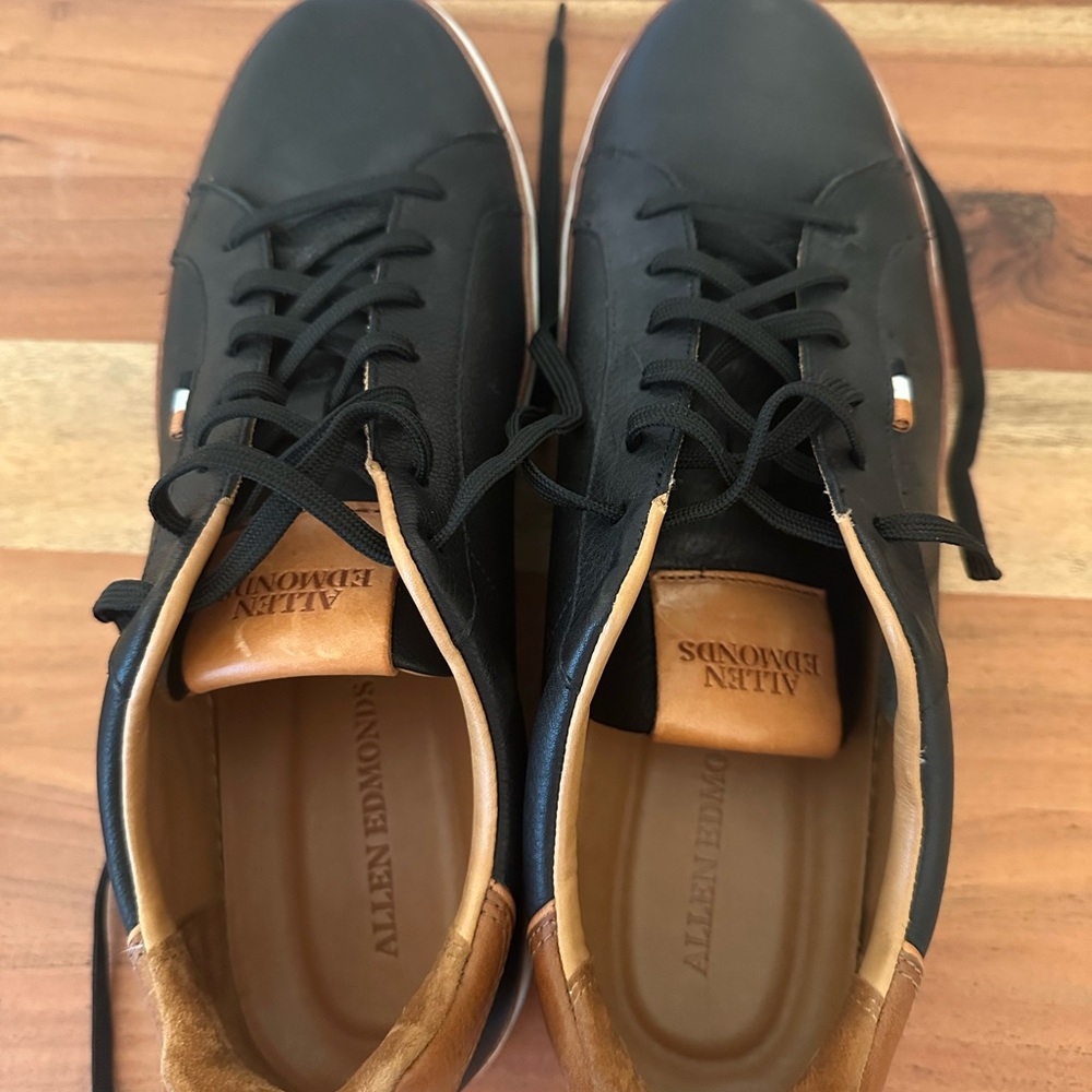 Allen Edmonds Black and Tan Leather Sneakers - Picture 8 of 12